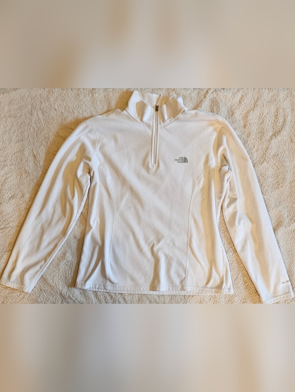 The North Face Women's White Quarter-Zip Fleece Pullover Size Large